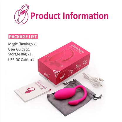 Flamingo APP บลูทูธเครื่องกระตุ้นคลิตอริสสำหรับผู้หญิงของเล่นทางเพศสำหรับนวดช่องคลอดแบบสั่นลูกบอลวิเศษเครื่องกระตุ้นแบบสั่น