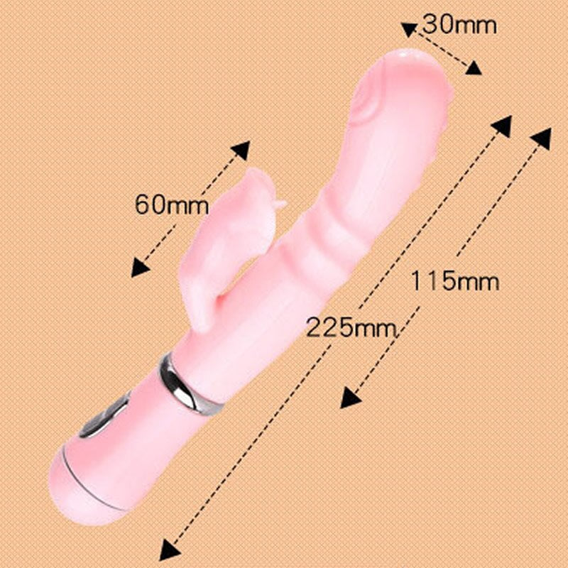 กระต่าย G Spot Dildo Vibrator เครื่องกระตุ้นคลิทอริส อุปกรณ์สอดใส่สองแท่งสำหรับผู้หญิงผู้ใหญ่ช่วยเลียและกระตุ้นได้ในแท่งเดียว เซ็กซ์ทอย