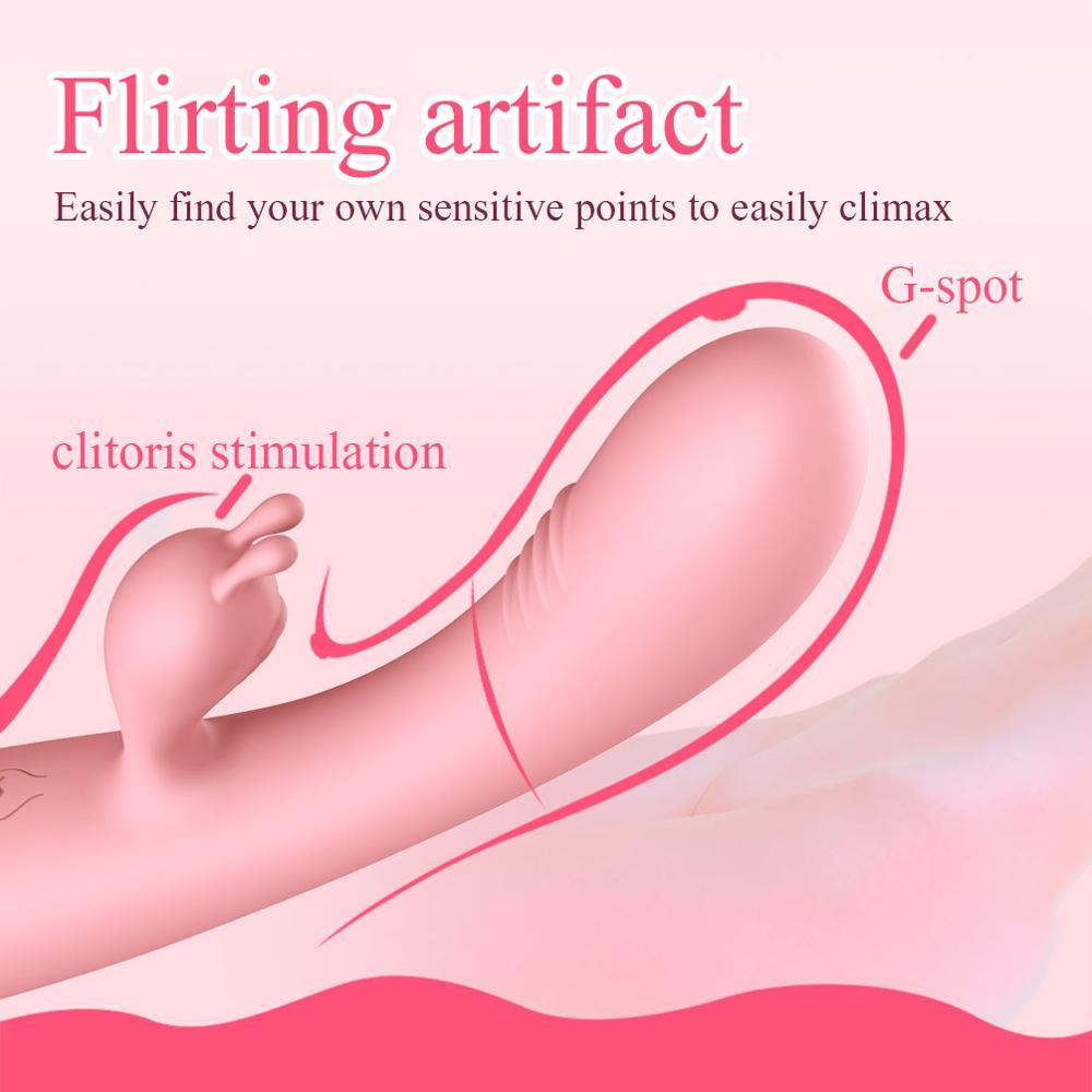 เครื่องสั่น G-spot Rabbit แบบสองหัวสำหรับผู้หญิง อุปกรณ์ช่วยสำเร็จความใคร่แบบรัด Dildo กระตุ้นปุ่มกระสัน กันน้ำ ชาร์จไฟได้ ของเล่นทางเพศสำหรับผู้ใหญ่