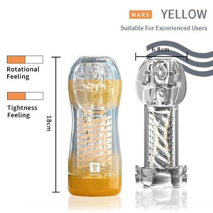 Galaku Durable Exercise Toys for Men's Penis, Vacuum Twisted Cup, Transparent Vagina, Male Masturbator