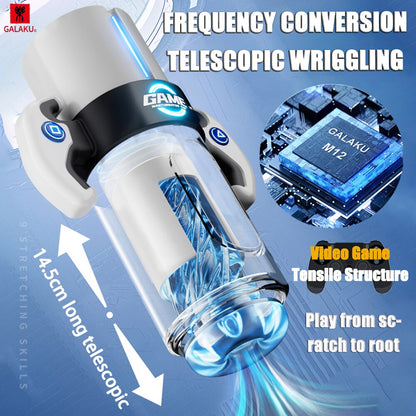 Automatic Male Stroker Vibrator for Men Deep Throat Oral Vaginal Sucking Sex Toys 18+