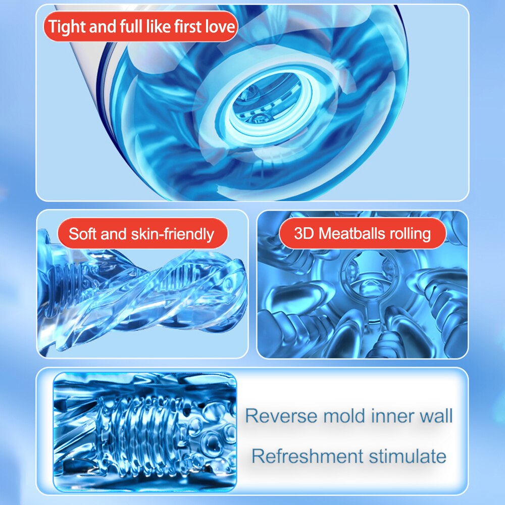 Automatic Male Stroker Vibrator for Men Deep Throat Oral Vaginal Sucking Sex Toys 18+