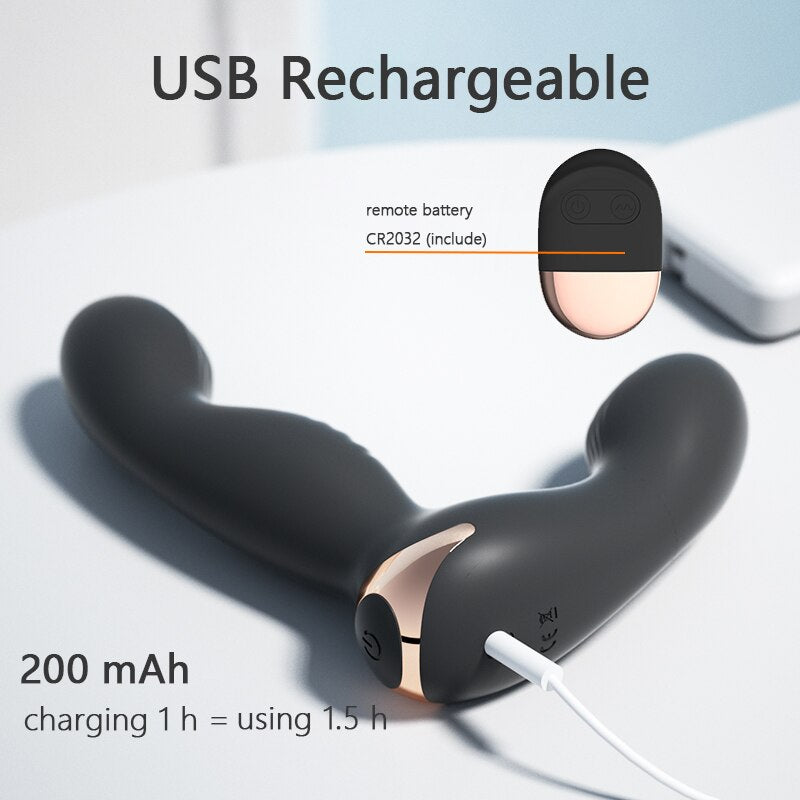 Gelugee Anal Plug Vibrator Prostate Massager ซิลิโคนของเล่นทางเพศสำหรับผู้ชาย ปลั๊กบัตต์รีโมทไร้สาย 10 โหมด สำหรับเกย์ สินค้าเซ็กซี่