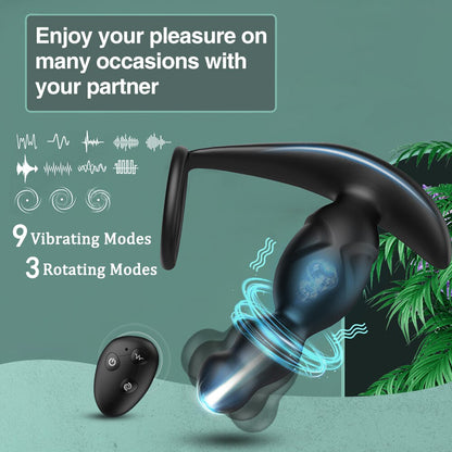 Gelugee App Anal Plug Vibrator เซ็กซ์ทอยสำหรับชาย Prostate Massager 360 องศากระตุ้นชาย Buttplug ด้วยแหวน Cock