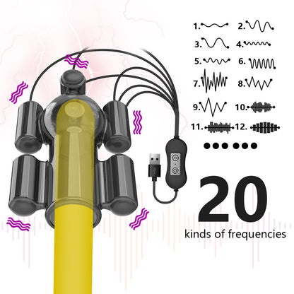 ที่มีประสิทธิภาพ Glans Vibrator ชาย Penis Trainer แขนเซ็กซ์ทอยสำหรับชายอวัยวะเพศชาย Delay Ejaculation ชาย Masturbation 20ความเร็ว