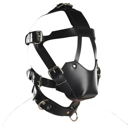 หน้ากากหนังบุนวมที่ครอบตา.สายรัดศีรษะแบบ gag. BDSM Bondage. ของเล่นทางเพศสำหรับคู่รักและอุปกรณ์เสริม