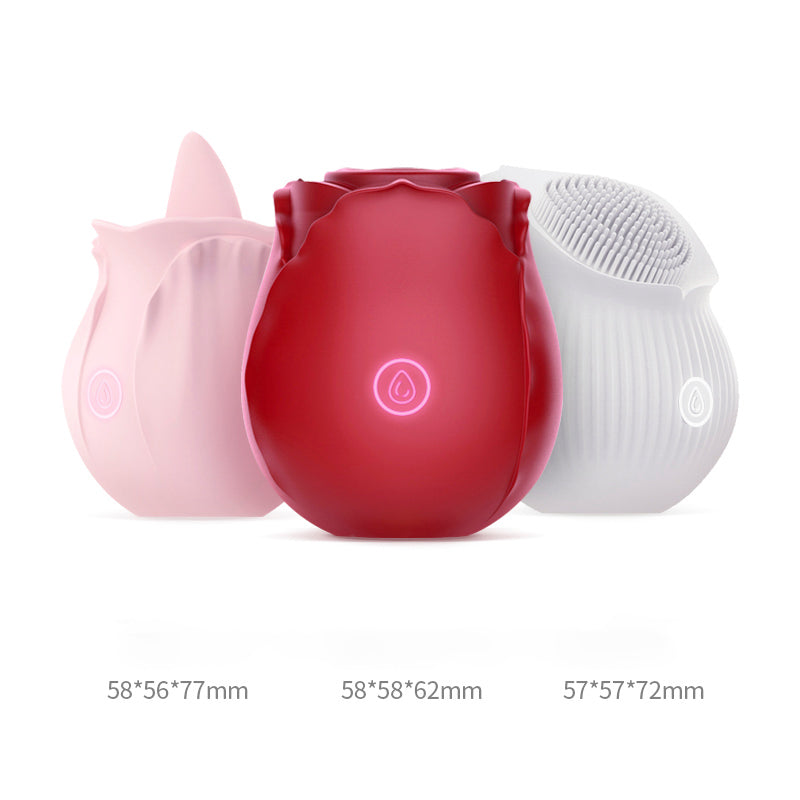 เครื่องสั่นรูปดอกกุหลาบ อุปกรณ์ดูดหัวนม อุปกรณ์ดูดกระตุ้นช่องปาก อุปกรณ์กระตุ้นคลิตอริส เครื่องสั่นทรงพลัง ของเล่นทางเพศสำหรับผู้หญิง ของเล่นเครื่องสั่นรูปดอกกุหลาบ
