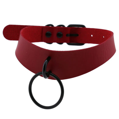 สร้อยคอโช้คเกอร์ BDSM พังก์แบล็กเมทัลพู่สีแดง เซ็กซี่ ประดับหมุด สายรัดคอ ปกคอเสื้อ สร้อยคอผู้ชาย ฮาโลวีนผู้หญิง