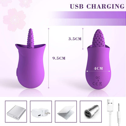 ไวเบรเตอร์ซิลิโคน G Spot พร้อมตัวกระตุ้นหัวนมเลียลิ้น 10 ระดับ ของเล่นทางเพศพร้อมมอเตอร์ทรงพลัง ของเล่นทางเพศสำหรับผู้หญิง