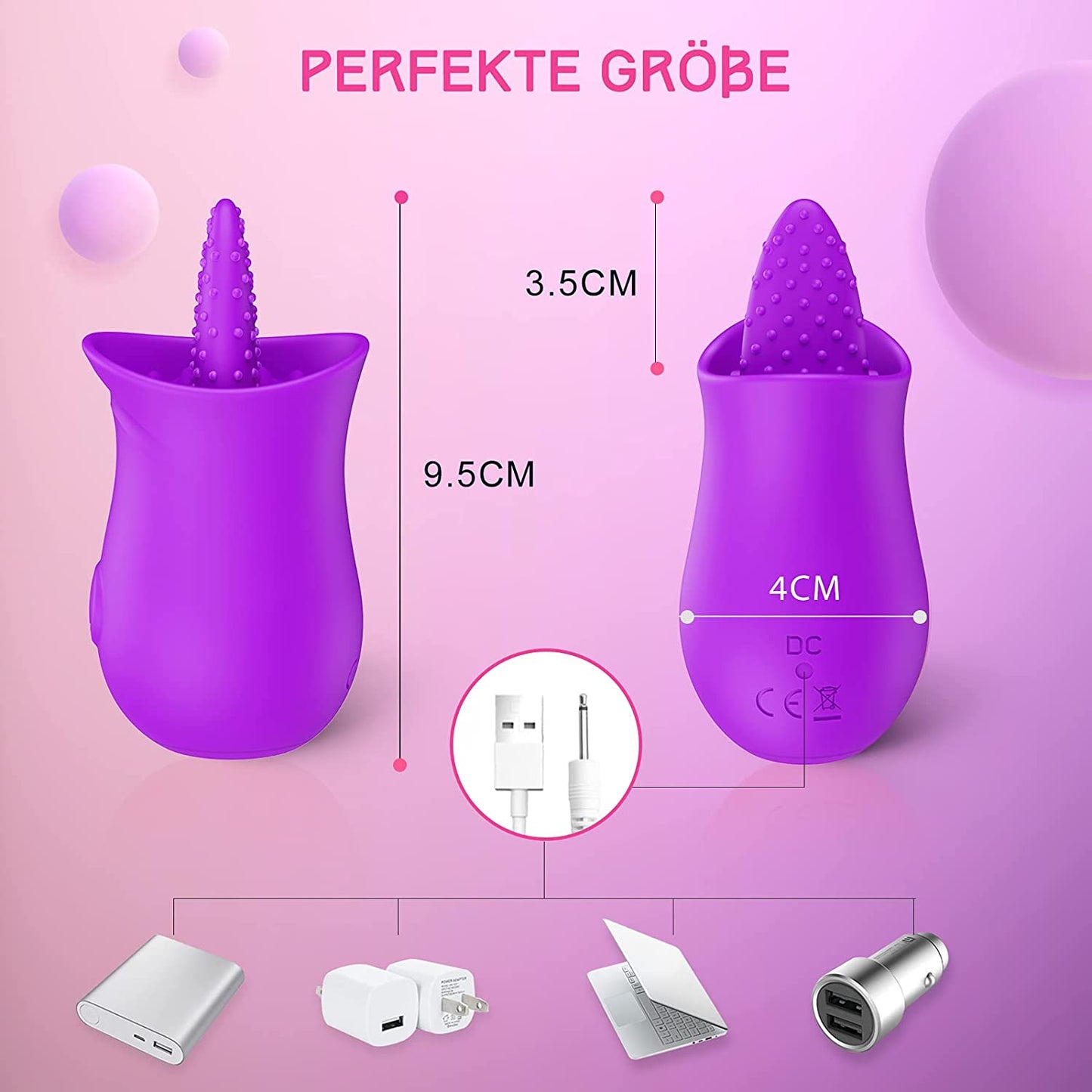 ไวเบรเตอร์ซิลิโคน G Spot พร้อมตัวกระตุ้นหัวนมเลียลิ้น 10 ระดับ ของเล่นทางเพศพร้อมมอเตอร์ทรงพลัง ของเล่นทางเพศสำหรับผู้หญิง