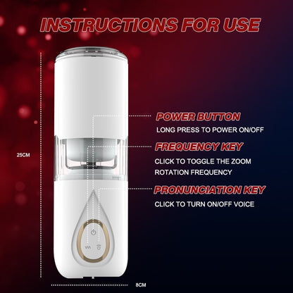 10 Rotations Automatic Telescopic Male Masturbators Real Pussy Adult Masturbation Sex Toys for Men Blowjob Machine