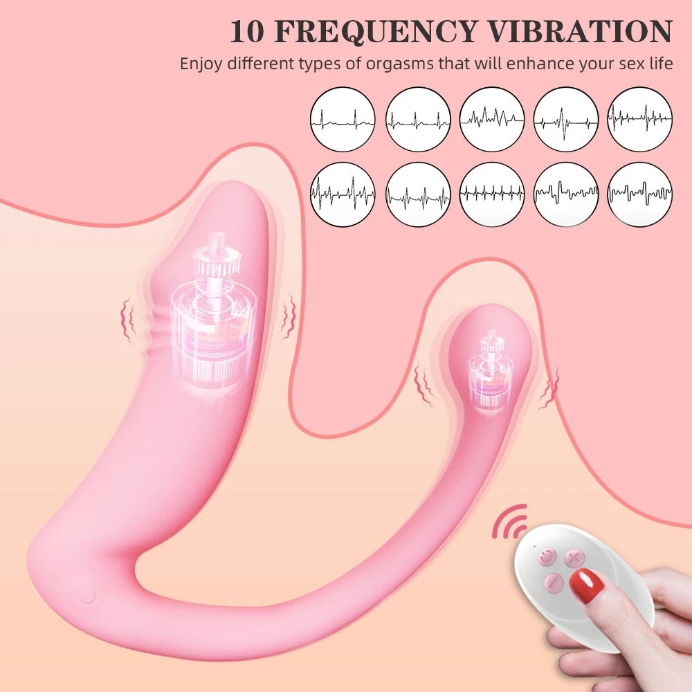 Female remote control vibrator Dildo G Spot Clitoris Stimulator 2-Motor Female Masturbation Anal Plug Sex Toy