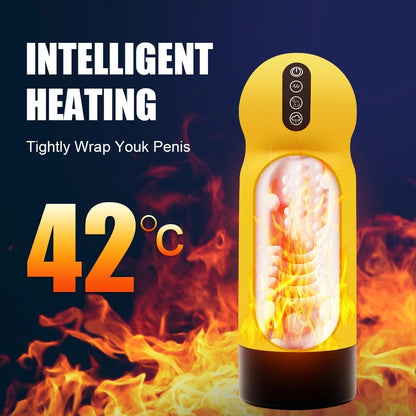 Automatic Masturbator Male, 10 Powerful Vibrations, Soft Pocket Pussy Sex Toy, Realistic Vagina, Blowjob, Oral Adult Toy