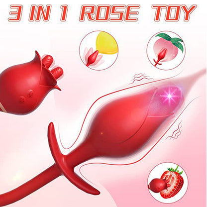 Rose Lick Tongue Vibrator Female Nipple Sucking Penis G Spot Clitoris Masturbation Female Sex Toy