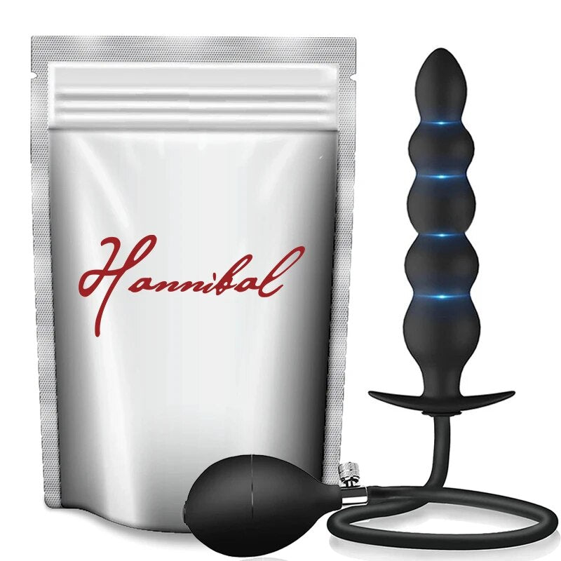 Hannibal Expand ปลั๊กทวารแบบเป่าลม จุกเสียบทวารใหญ่พิเศษ ของเล่นกระตุ้นอารมณ์สำหรับหญิง/ชาย เครื่องช่วยสำเร็จความใคร่ชาย เครื่องนวดต่อมลูกหมาก ของเล่นทางทวารใหญ่