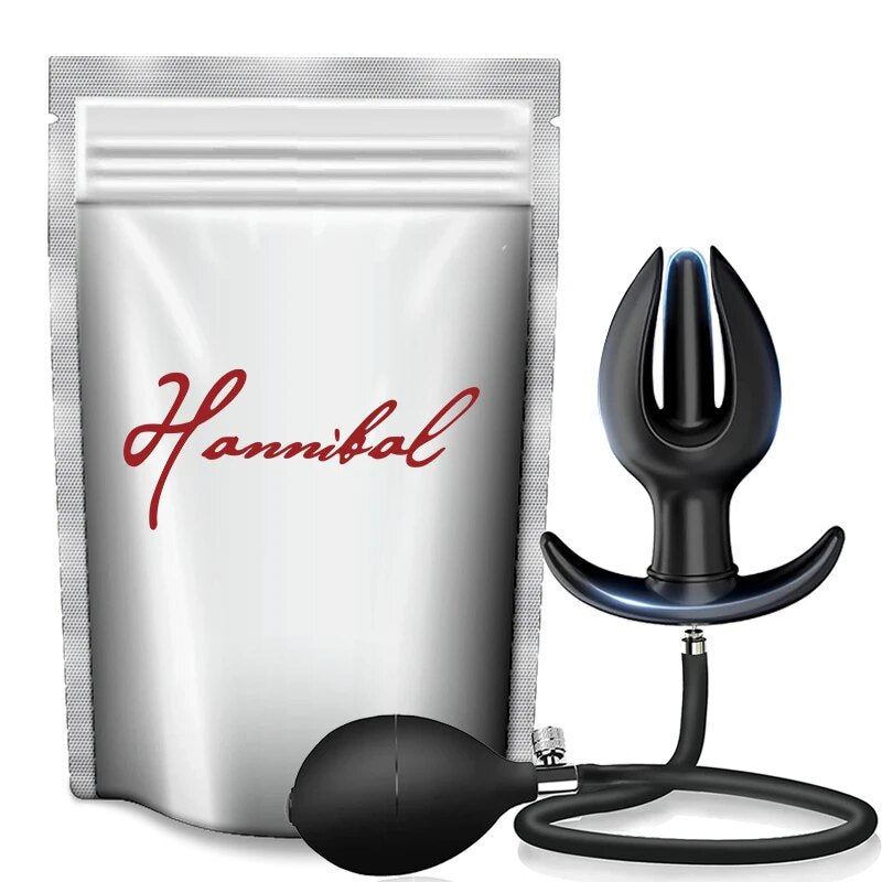 Hannibal Expand ปลั๊กทวารแบบเป่าลม จุกเสียบทวารใหญ่พิเศษ ของเล่นกระตุ้นอารมณ์สำหรับหญิง/ชาย เครื่องช่วยสำเร็จความใคร่ชาย เครื่องนวดต่อมลูกหมาก ของเล่นทางทวารใหญ่