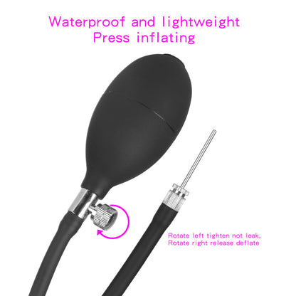 Expandable Prostate Massager Butt Plug อุปกรณ์ช่วยสำเร็จความใคร่สำหรับผู้ใหญ่ จุกเสียบก้นที่พองลมได้ ซิลิโคนขนาดใหญ่พิเศษ จุกเสียบก้นสำหรับสวนทวาร ปั๊มขยายทวาร จุกขยายทวาร