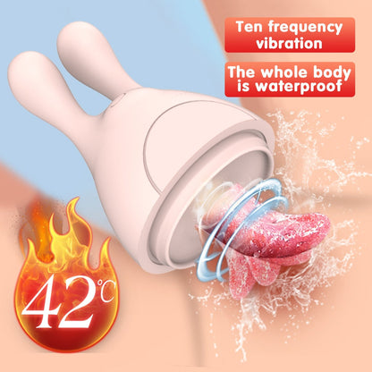 Rabbit Huge Tongue Dildo Vibrator สำหรับผู้หญิง เครื่องนวดช่องคลอดทำความร้อน ของเล่นเลียออรัล กระตุ้นคลิตอริส ของเล่นทางเพศสำหรับผู้หญิง
