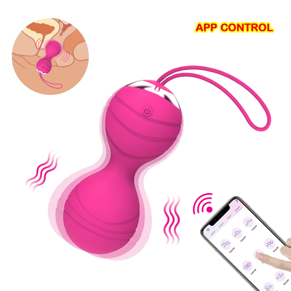 APP รีโมทควบคุมไข่สั่นแบบมีเชือกรูด รูปแบบลายเส้น อุปกรณ์สั่นสำหรับกระชับช่องคลอด อุปกรณ์สำเร็จความใคร่ ไวเบรเตอร์ ของเล่นทางเพศสำหรับผู้หญิง