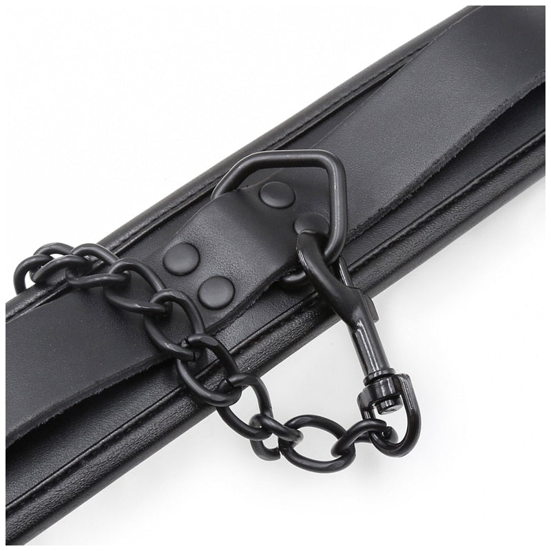 ปลอกคอ BDSM แบบมีโซ่เหล็กและหนังแท้สำหรับผู้หญิง ของเล่นทางเพศสำหรับคู่รัก อุปกรณ์รัดตรึงทางเพศ