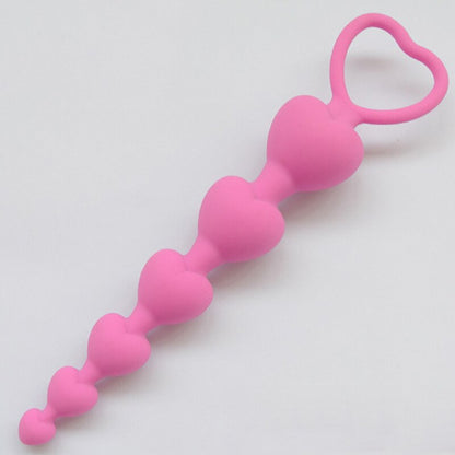 Heart Beads ปลั๊กทวารนุ่มของเล่นทางทวารหนัก ลูกปัดใหญ่ ซิลิโคน กระตุ้นจุด G ปลั๊กเสียบก้น เซ็กซ์ผู้ใหญ่ คู่รัก เซ็กซี่