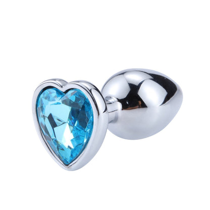อุปกรณ์ทางเพศ Heart Shaped Metal Anal Plug จุกทวารโลหะรูปหัวใจ สเตนเลสเรียบเนียน จุกเสียบก้นหางคริสตัลสำหรับผู้หญิง/ผู้ชาย ทวารเทียม