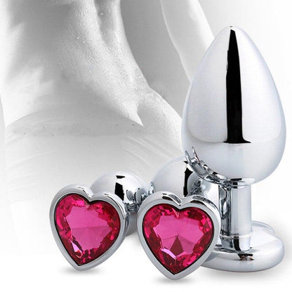 อุปกรณ์ทางเพศ Heart Shaped Metal Anal Plug จุกทวารโลหะรูปหัวใจ สเตนเลสเรียบเนียน จุกเสียบก้นหางคริสตัลสำหรับผู้หญิง/ผู้ชาย ทวารเทียม