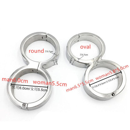 กุญแจมือสเตนเลสสตีลหนัก กุญแจข้อเท้า พันธนาการ BDSM รสนิยม ของเล่นเพศผู้ใหญ่สำหรับผู้หญิง ชุดของเล่นเพศแบบสกรู ร้านค้าเพศ จีน 18+