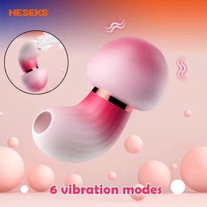 เห็ด Vibrators ไข่ผู้หญิง 6 โหมดการสั่นสะเทือน เซ็กซ์ทอยสำหรับผู้หญิง Strong ดูดแบบพกพา ของเล่นผู้ใหญ่สำหรับผู้หญิง