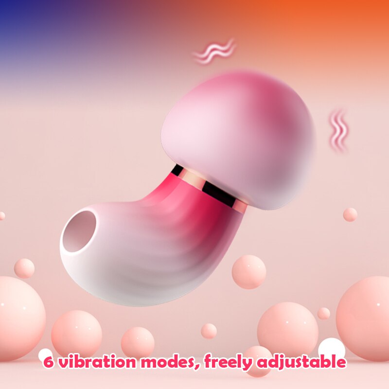 เห็ด Vibrators ไข่ผู้หญิง 6 โหมดการสั่นสะเทือน เซ็กซ์ทอยสำหรับผู้หญิง Strong ดูดแบบพกพา ของเล่นผู้ใหญ่สำหรับผู้หญิง