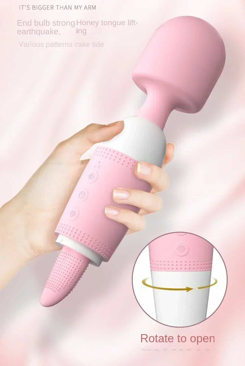 เครื่องสั่นหัวใหญ่สำหรับผู้หญิง ช่วยให้ถึงจุดสุดยอด AV Tongue Magic Wand Massager เครื่องกระตุ้นหัวนมและคลิตอริส อุปกรณ์เซ็กส์ทอยสำหรับผู้หญิง 18+