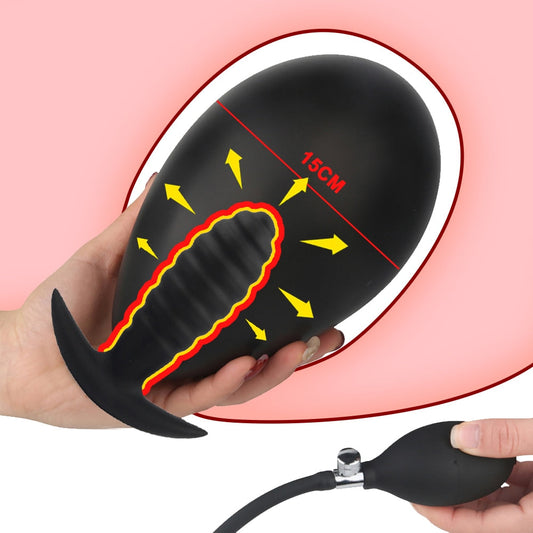 Inflatable Anal Plug, ปลั๊กซิลิโคน Super Big Butt, Dildo, เครื่องนวดต่อมลูกหมาก, Anus Extender Dilatador, ของเล่นทางเพศสำหรับผู้หญิง