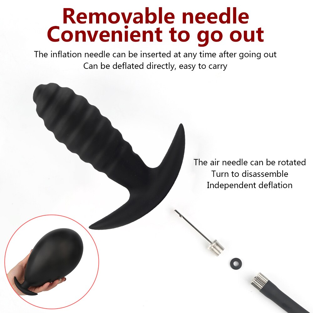 Inflatable Anal Plug, ปลั๊กซิลิโคน Super Big Butt, Dildo, เครื่องนวดต่อมลูกหมาก, Anus Extender Dilatador, ของเล่นทางเพศสำหรับผู้หญิง