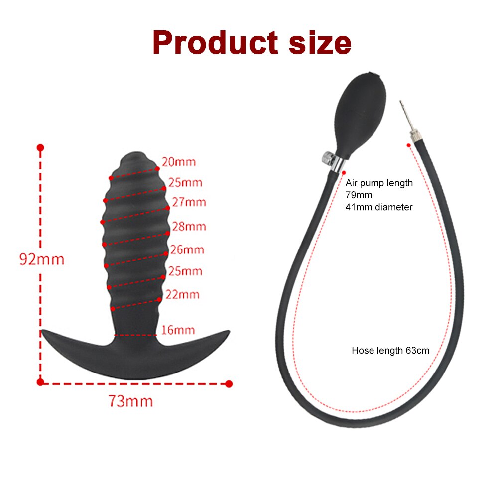 Inflatable Anal Plug, ปลั๊กซิลิโคน Super Big Butt, Dildo, เครื่องนวดต่อมลูกหมาก, Anus Extender Dilatador, ของเล่นทางเพศสำหรับผู้หญิง