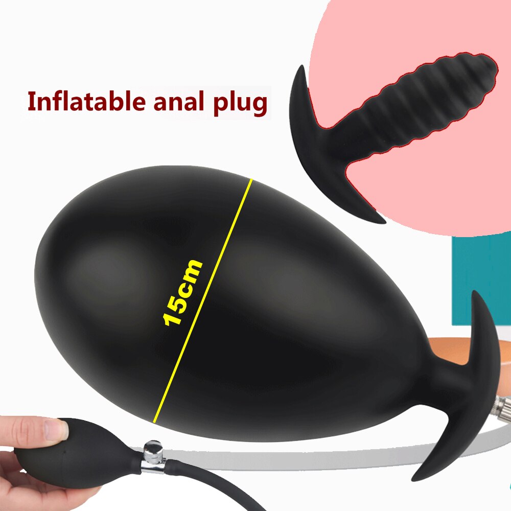 Inflatable Anal Plug, ปลั๊กซิลิโคน Super Big Butt, Dildo, เครื่องนวดต่อมลูกหมาก, Anus Extender Dilatador, ของเล่นทางเพศสำหรับผู้หญิง