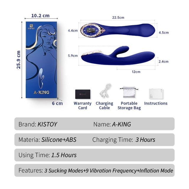 KISTOY A-King Series เครื่องสั่นทรงพลัง ตัวกระตุ้น G-spot คลิตอริสสมจริง Dildo ทำความร้อน ของเล่นทางเพศสำหรับผู้หญิง