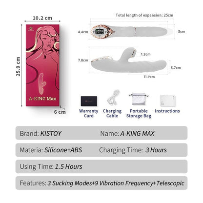 KISTOY A-King Series เครื่องสั่นทรงพลัง ตัวกระตุ้น G-spot คลิตอริสสมจริง Dildo ทำความร้อน ของเล่นทางเพศสำหรับผู้หญิง