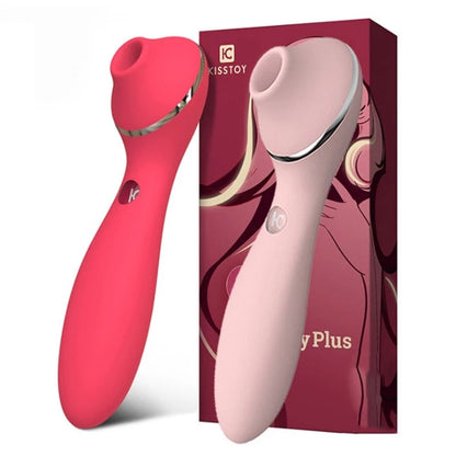 KISTOY Polly Plus 2in1 เครื่องทำความร้อน Vibrator กระตุ้นคลิตอริสและจุด G พร้อมฟังก์ชันดูดและ Dildo ของเล่นเซ็กส์สำหรับผู้หญิง
