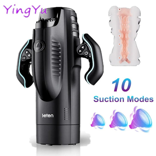 Leten เครื่องกระตุ้นช่องคลอด 3D สำหรับผู้ชาย เซ็กซ์ทอยแบบยืดหดอัตโนมัติ 10 โหมด