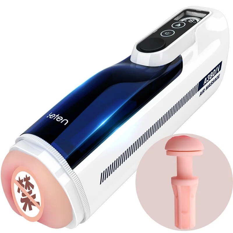 Leten A380 III อัพเกรดลูกสูบ Telescopic Masturbator ช่องคลอดเทียมแบบร้อน การกระแทก การคราง อุปกรณ์ช่วยสำเร็จความใคร่ด้วยตนเองสำหรับผู้ชาย