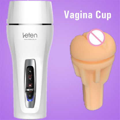 Leten อุปกรณ์ช่วยสำเร็จความใคร่สำหรับผู้ชาย ปลอกสำเร็จความใคร่ชายจำลองช่องคลอดและทวารหนัก ถ้วยสำเร็จความใคร่ของเล่นทางเพศสำหรับผู้ชาย