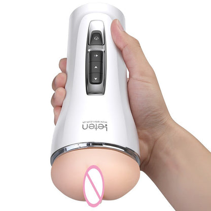 Leten Clamp Sucking Vibrating Male Masturbator Cup ช่องคลอดเสมือนจริงสำหรับผู้ชาย เครื่องช่วยสำเร็จความใคร่ชาย ร้านค้าเซ็กส์ทอยสำหรับผู้ชาย