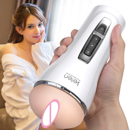 Leten Clamp Sucking Vibrating Male Masturbator Cup ช่องคลอดเสมือนจริงสำหรับผู้ชาย เครื่องช่วยสำเร็จความใคร่ชาย ร้านค้าเซ็กส์ทอยสำหรับผู้ชาย