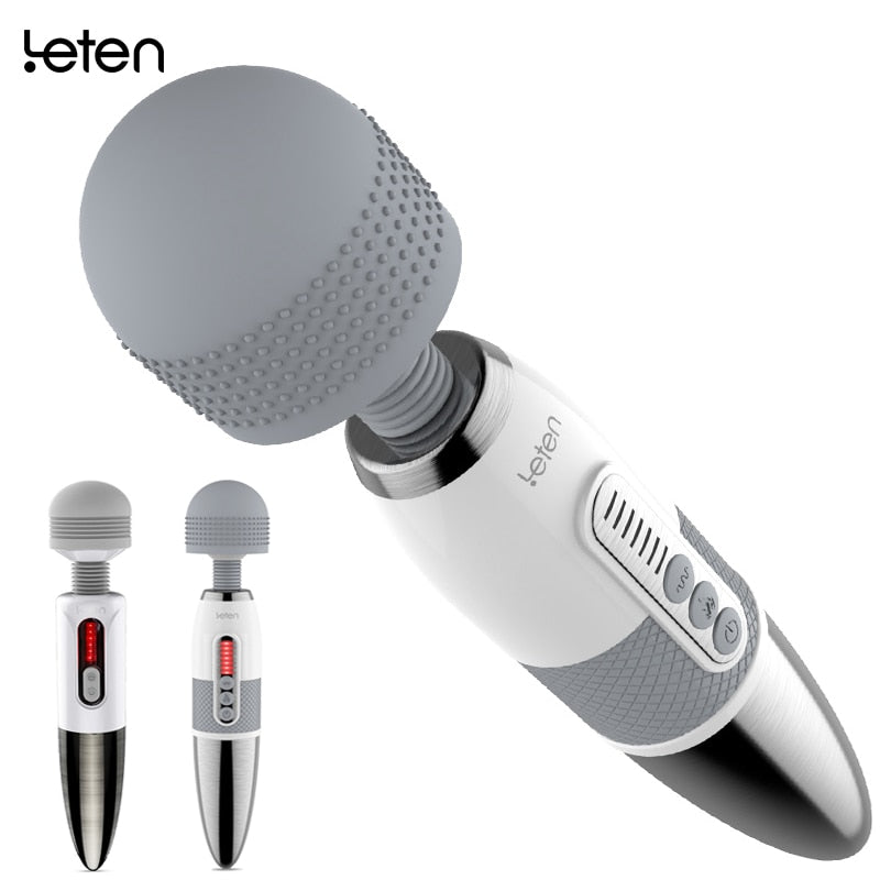 Leten Lightning เครื่องสั่นหัวใหญ่สำหรับช่วยตัวเองของผู้หญิง อุปกรณ์นวด AV Magic Wand กระตุ้นหัวนมและจุดซ่อนเร้น ของเล่นทางเพศสำหรับผู้หญิง