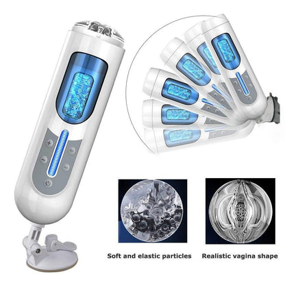 เครื่องช่วยสำเร็จความใคร่ชาย Leten Men Masturbator แบบยืดหดได้อัตโนมัติ ถ้วยช่วยสำเร็จความใคร่แบบลูกสูบ ของเล่นทางเพศสำหรับผู้ชาย