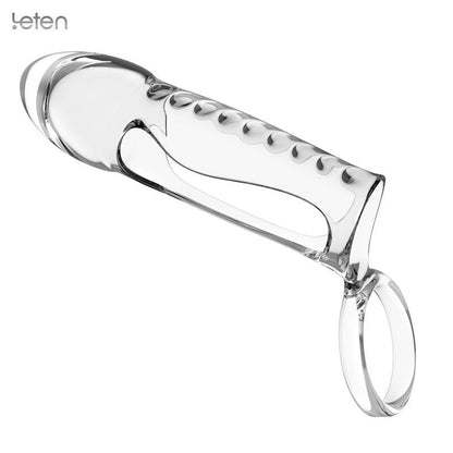 Leten ปลอกสวมอวัยวะเพศแบบขยาย นุ่ม ห่วงรัดองคชาต ปลอกสวมส่วนขยายสำหรับท่านชาย ของเล่นทางเพศสำหรับผู้ชาย ปลอกหุ้มดิลโด้ ชะลอการหลั่ง