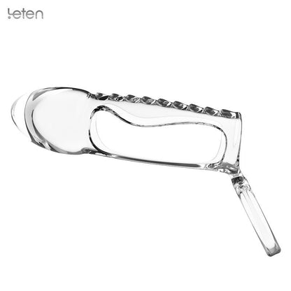 Leten ปลอกสวมอวัยวะเพศแบบขยาย นุ่ม ห่วงรัดองคชาต ปลอกสวมส่วนขยายสำหรับท่านชาย ของเล่นทางเพศสำหรับผู้ชาย ปลอกหุ้มดิลโด้ ชะลอการหลั่ง