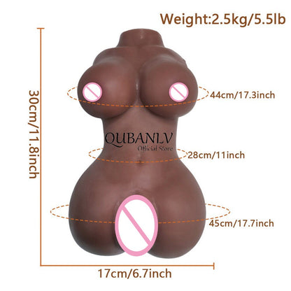 Brown Man Masturbation Toy Soft Metal Skeleton Realistic 3D Breast Vagina Anal Dual Channel Pocket Pussy Adult Product
