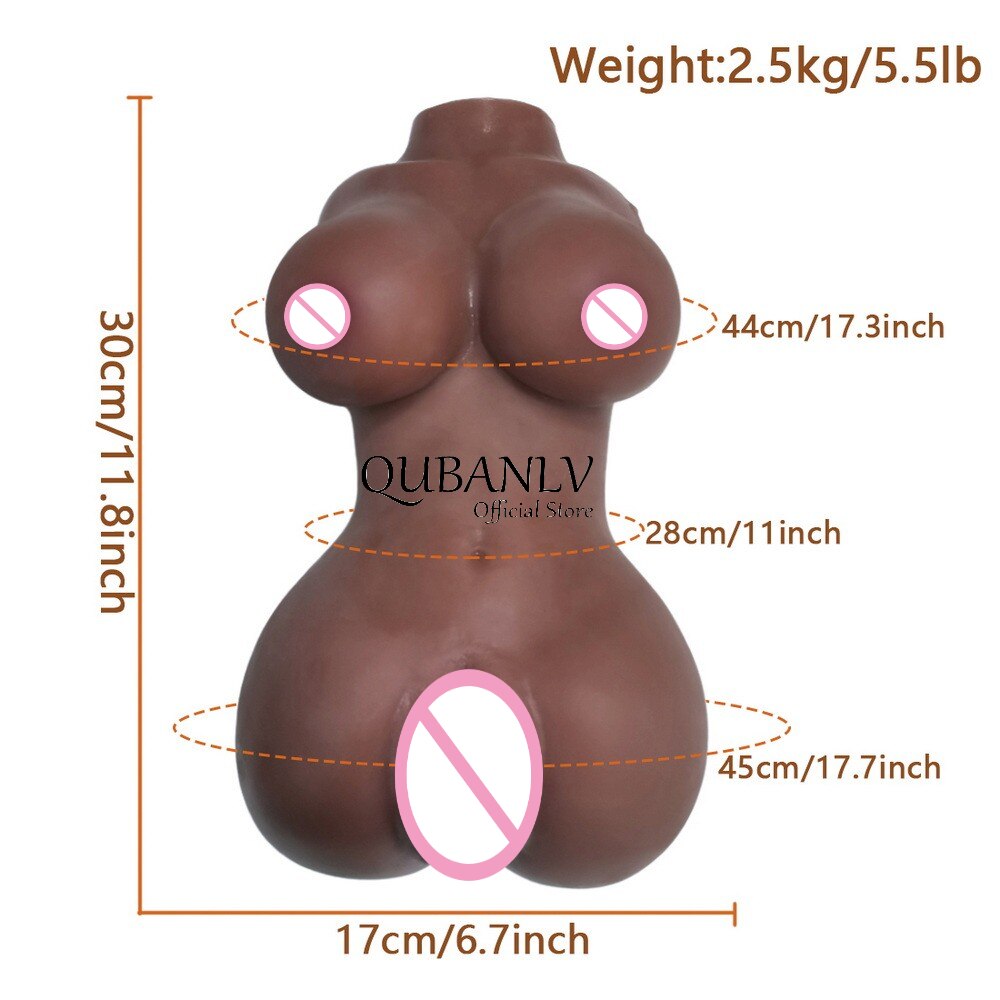 Brown Man Masturbation Toy Soft Metal Skeleton Realistic 3D Breast Vagina Anal Dual Channel Pocket Pussy Adult Product