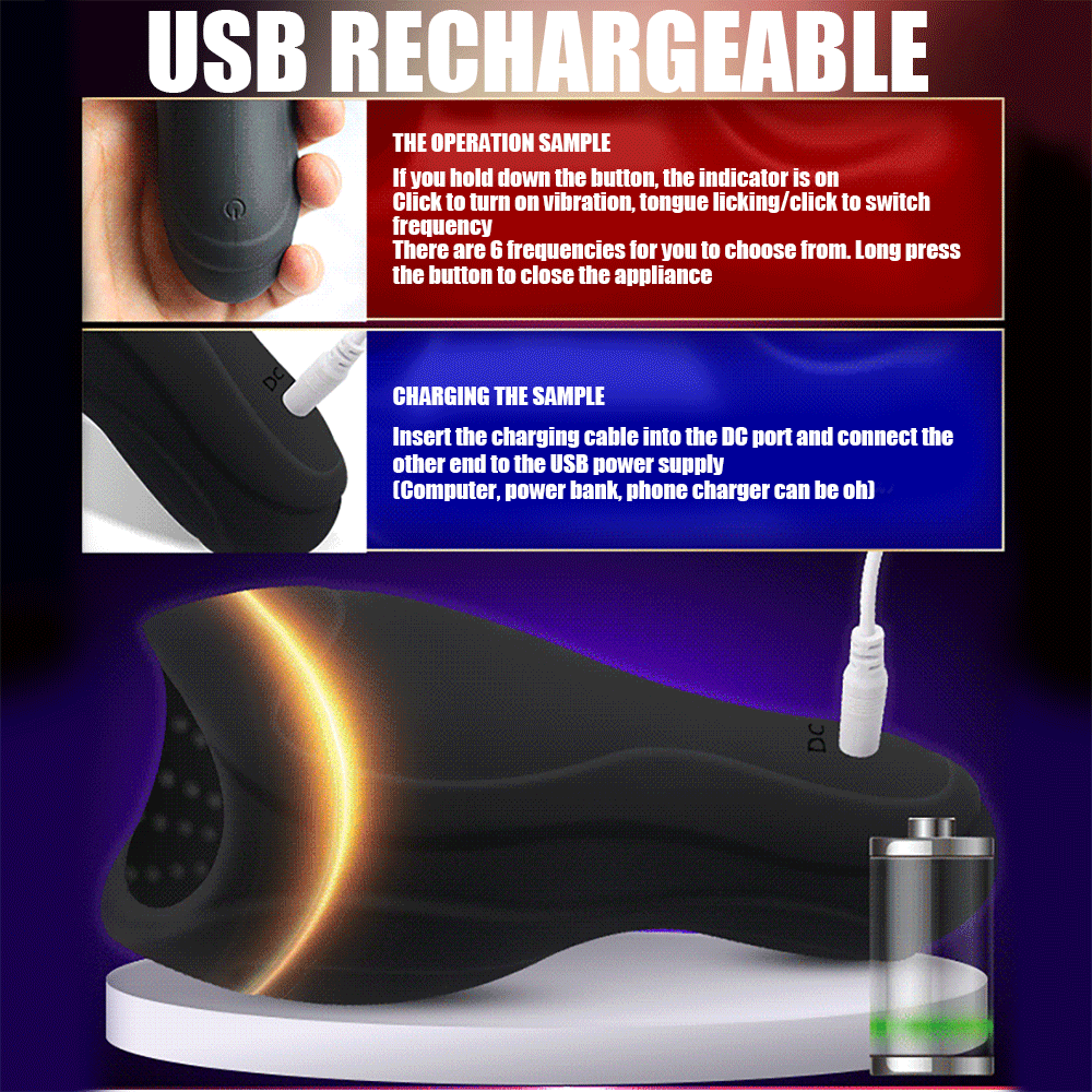 Automatic Licking Masturbation Cup Glans Massager Endurance Training Sex Toy For Men Penis Head Stimulator Male Vibrator